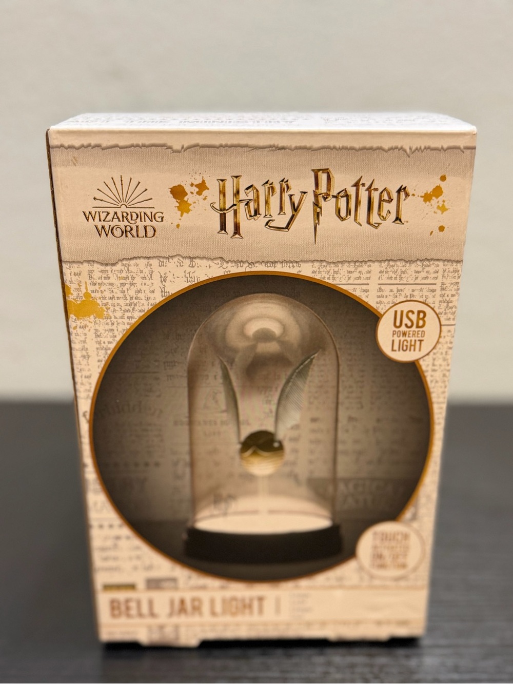 Warner Bros. Harry Potter Golden Snitch Bell Jar Light - Gold and Black